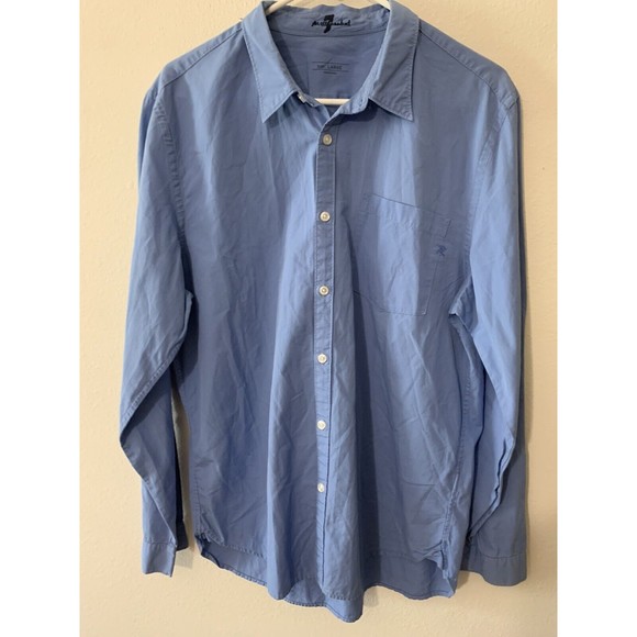 7 Seven For All Mankind Button Up Shirt Mens Large  Long Sleeve Blue - Picture 1 of 7